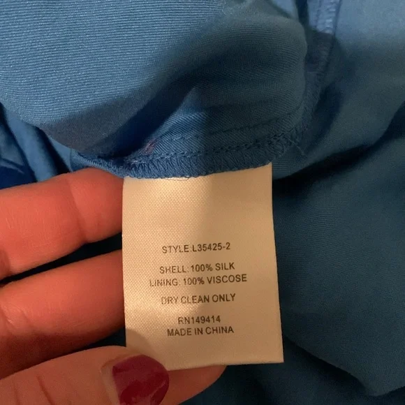 New Johnny Was Jade Blue Blaire Floral 100% Silk Midi Dress - Picture 14 of 16